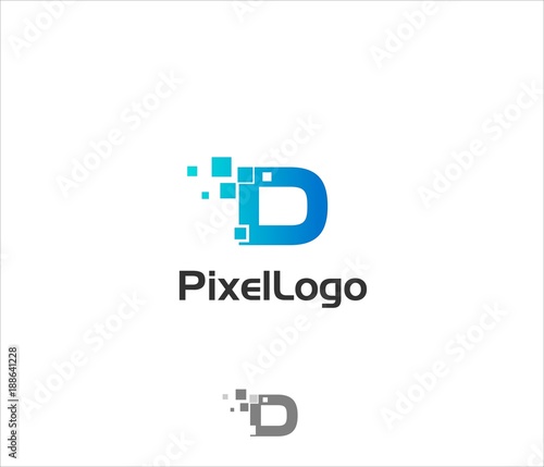 Letter D pixel logo icon element