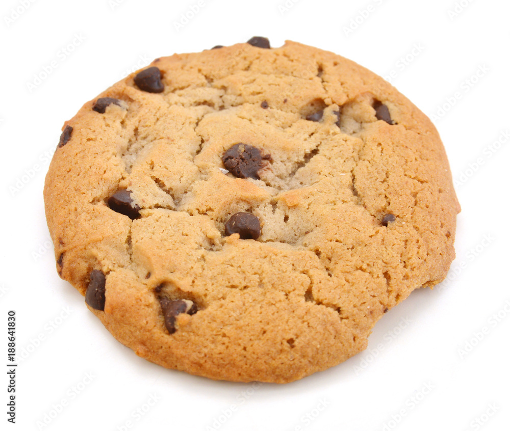 Cookies with chocolate on a white background, isolates Cookies with chocolate on a white background, isolates