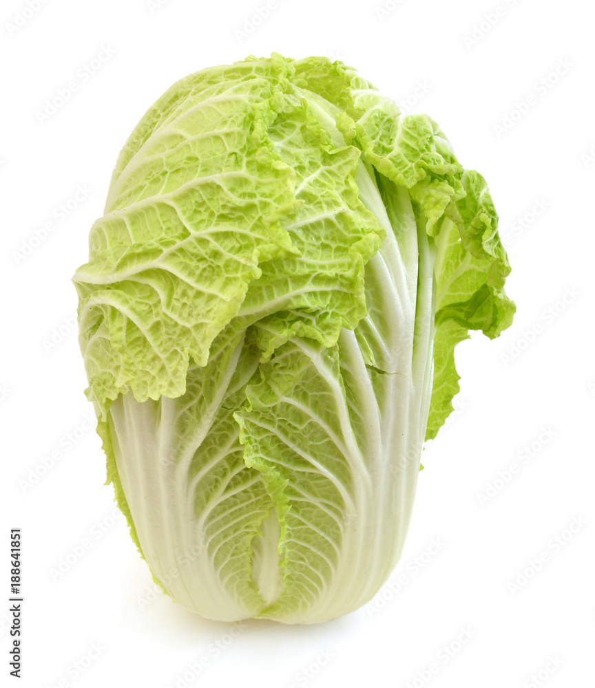 Sliced tasty chinese cabbage. Isolated on a white background Sliced tasty chinese cabbage. Isolated on a white background