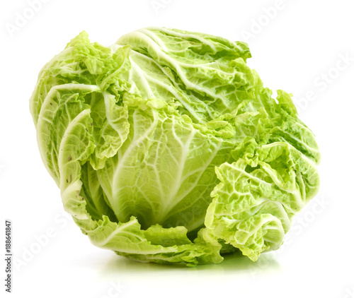 Sliced tasty chinese cabbage. Isolated on a white background