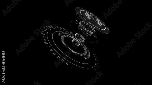 Futuristic HUD interface. Three sets of hud