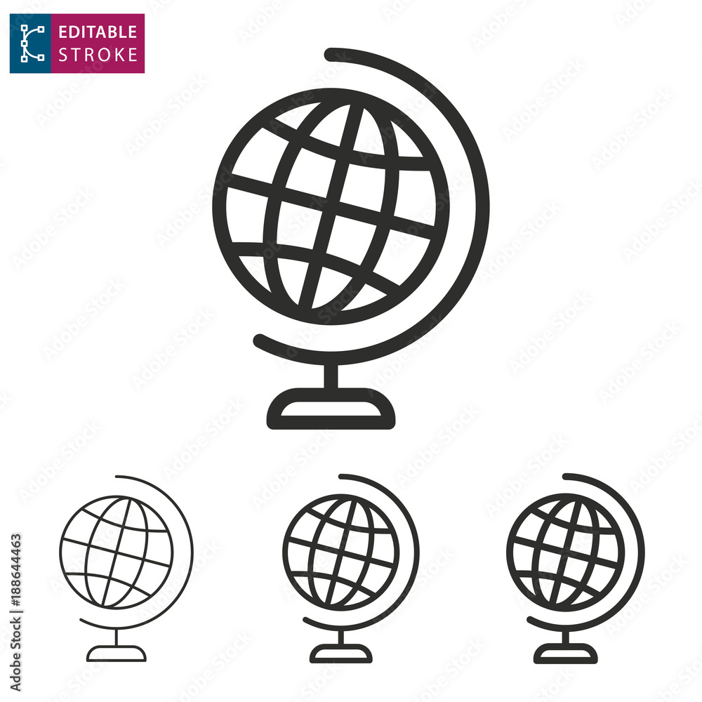 Globe line vector icon. Editable stroke. Globe line vector icon. Editable stroke.