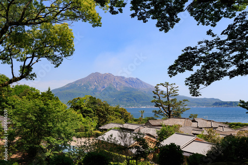 仙巌園からの桜島 -雄大な景観が美しい島津家の別邸より-