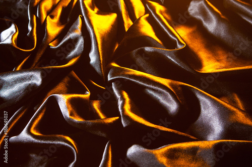 Black silk. Fabric of black...