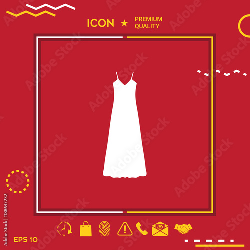 Long Dress, Evening dress, combination or nightie , the silhouette. Menu item in the web design