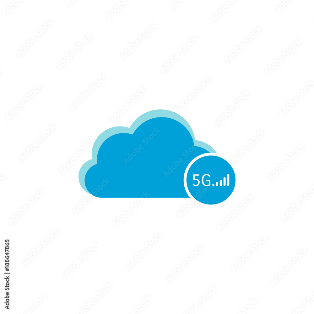 Cloud computing icon, 5G icon Cloud computing icon, 5G icon