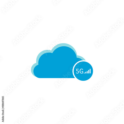 Cloud computing icon, 5G icon