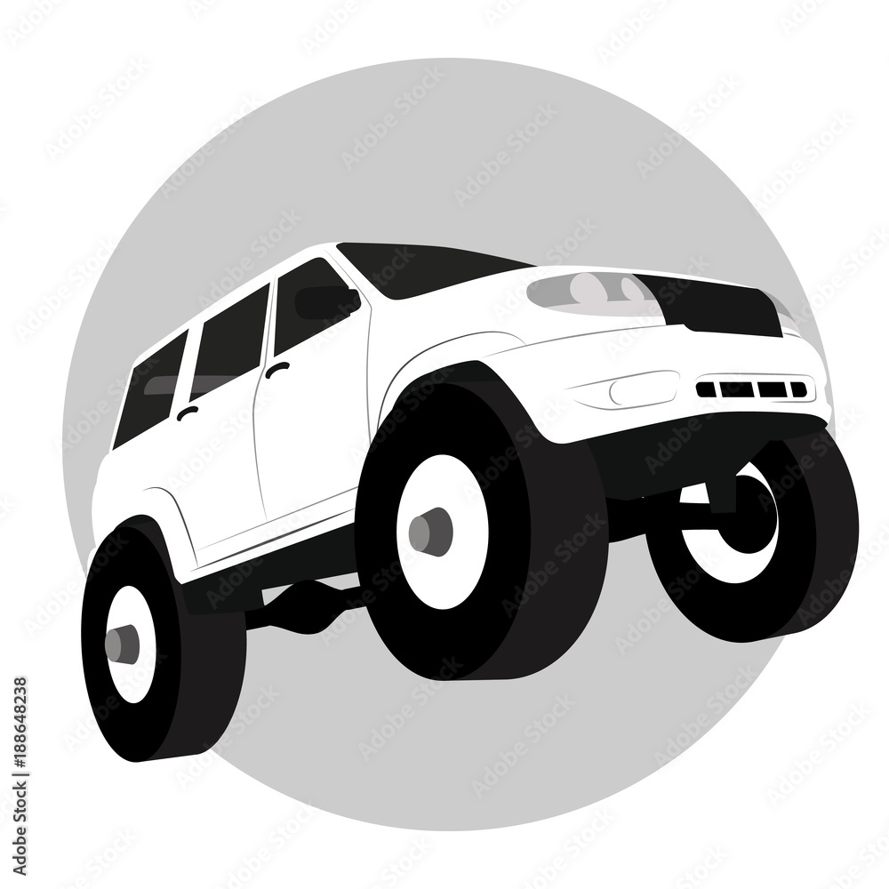 Off road vehicle car logo, vector illustration silhuette