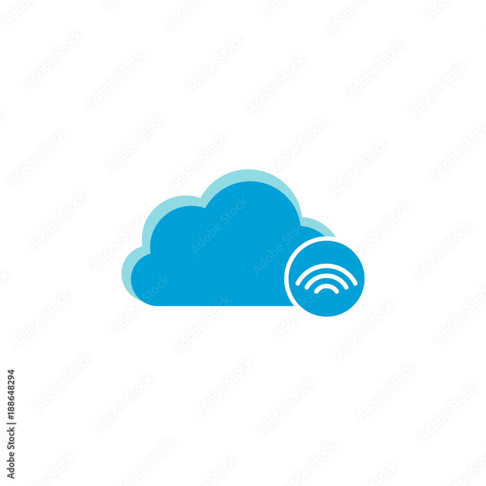 Cloud computing icon, wifi icon Cloud computing icon, wifi icon
