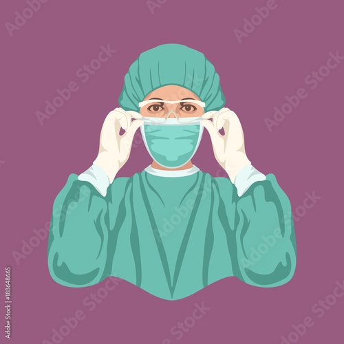 medical sister vector illustration flat style front