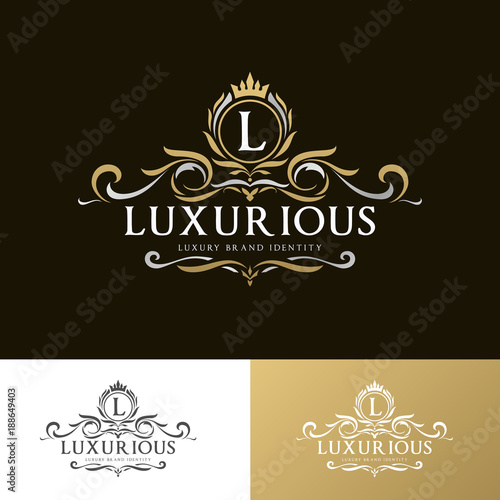 Luxurious logo template. luxury brand identity for hotel , spa, real estate and premium product. 