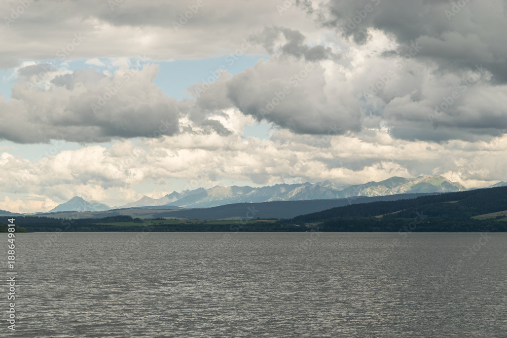 Orava reservoir with mountains of High Tatras Orava reservoir with mountains of High Tatras