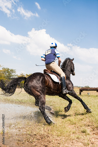 Horse and rider cornering at speed