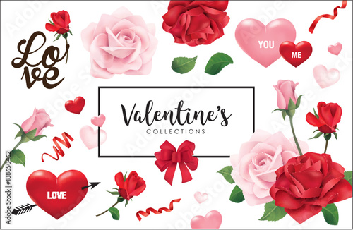Set of Valentine's day design elements