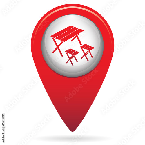 Camping table and stool icon