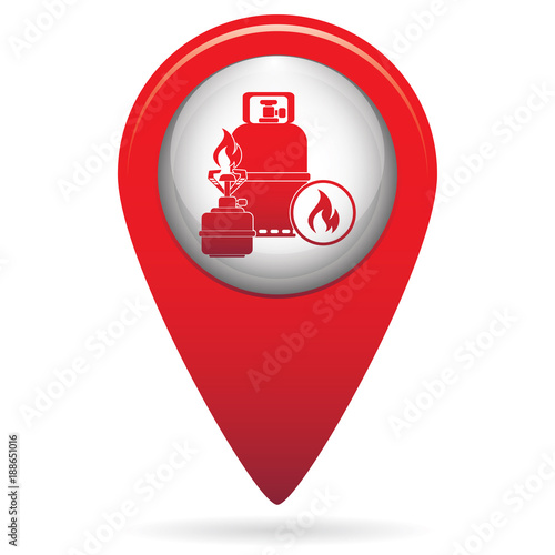 Camping stove with gas bottle icon