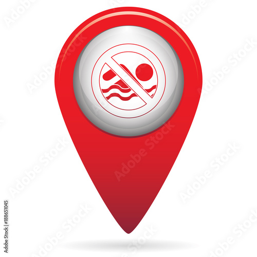 No swimming prohibition sign icon