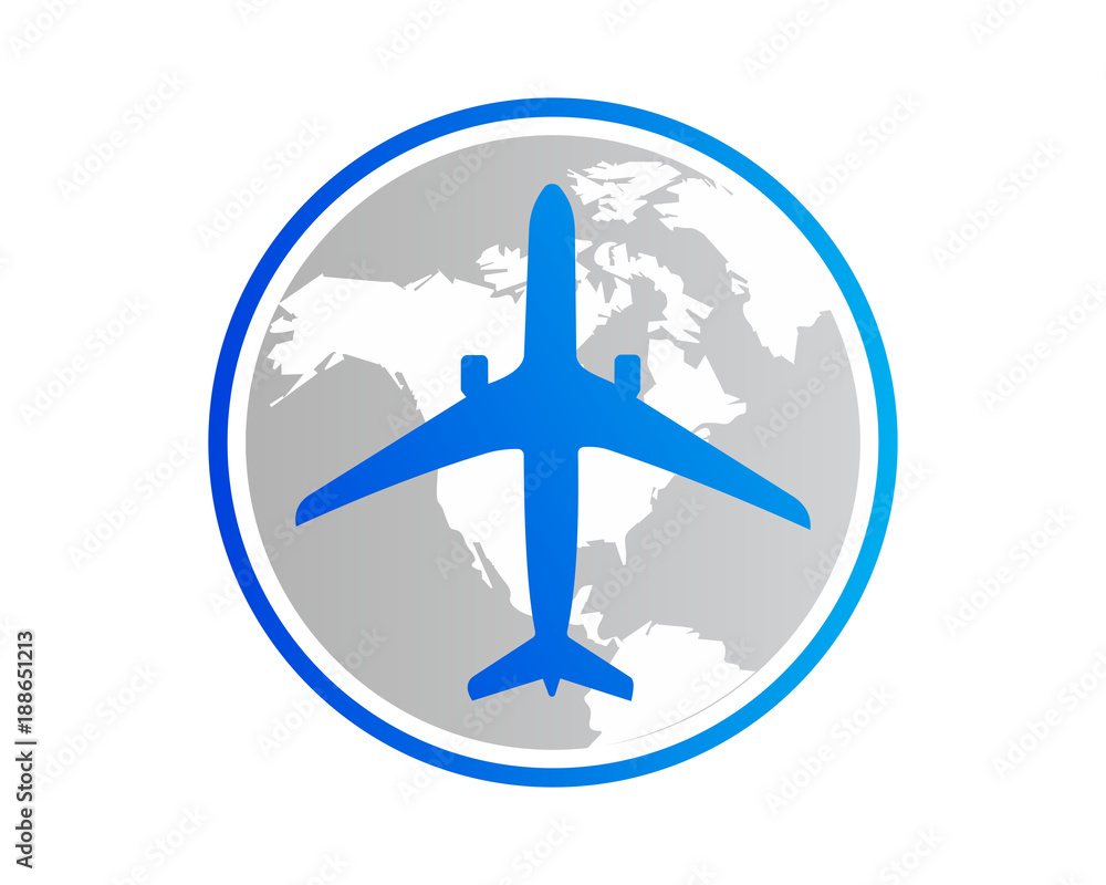 globe earth plane airport flight airline airway image symbol icon globe earth plane airport flight airline airway image symbol icon