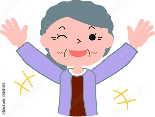 Elegant grandmother happy.eps