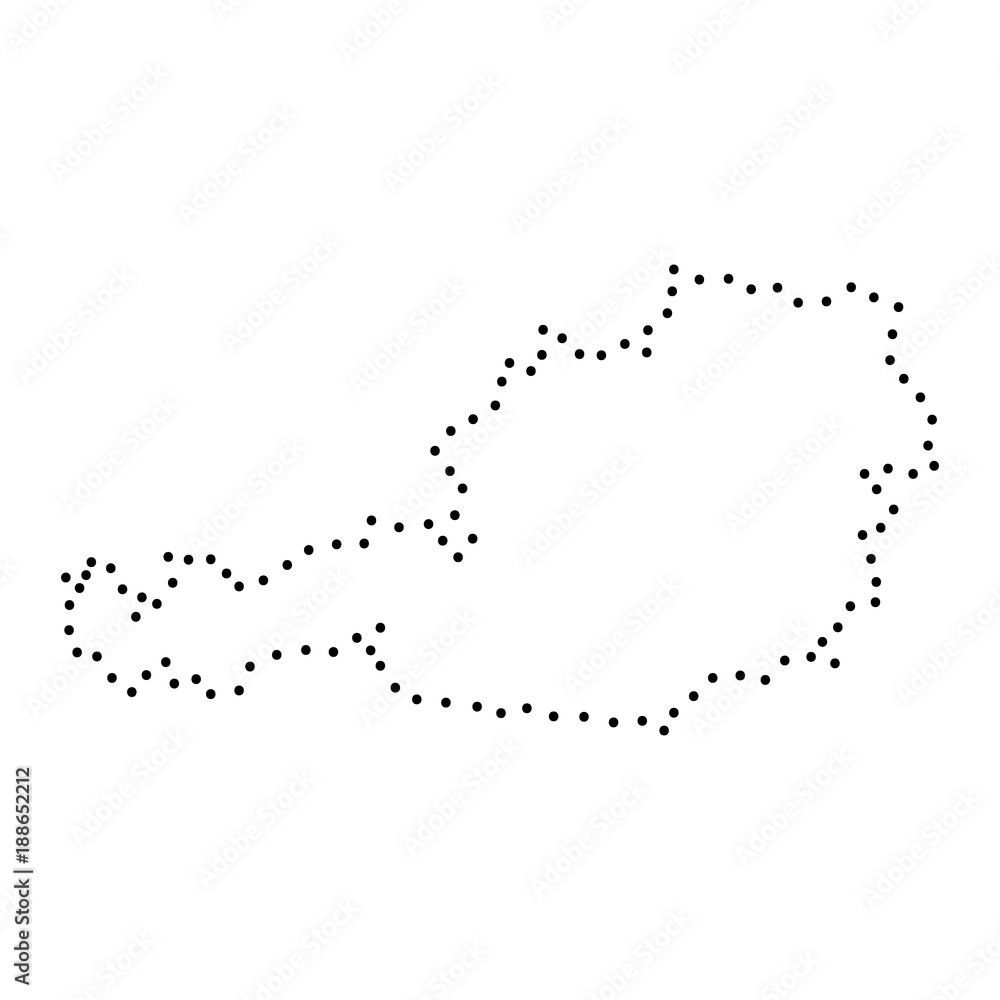 Abstract schematic map of Austria from the black dots along the perimeter of vector illustration Abstract schematic map of Austria from the black dots along the perimeter of vector illustration