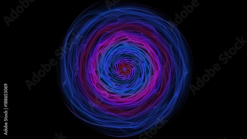 Colorful spectrum circle on black background.