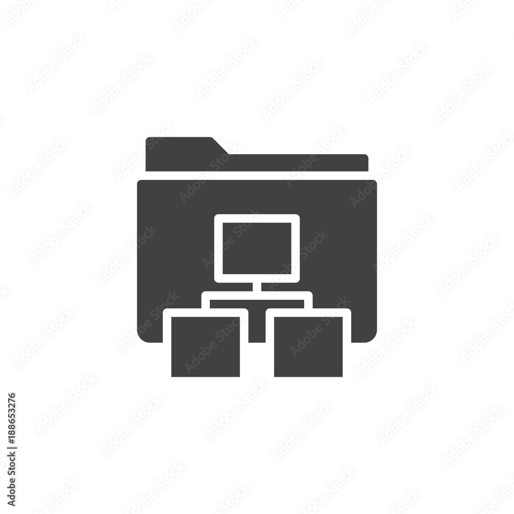 Network shared folder icon vector, filled flat sign, solid pictogram isolated on white. Symbol, logo illustration. Network shared folder icon vector, filled flat sign, solid pictogram isolated on white. Symbol, logo illustration.