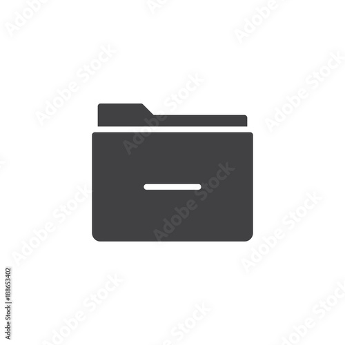 Remove folder icon vector, filled flat sign, solid pictogram isolated on white. Symbol, logo illustration.