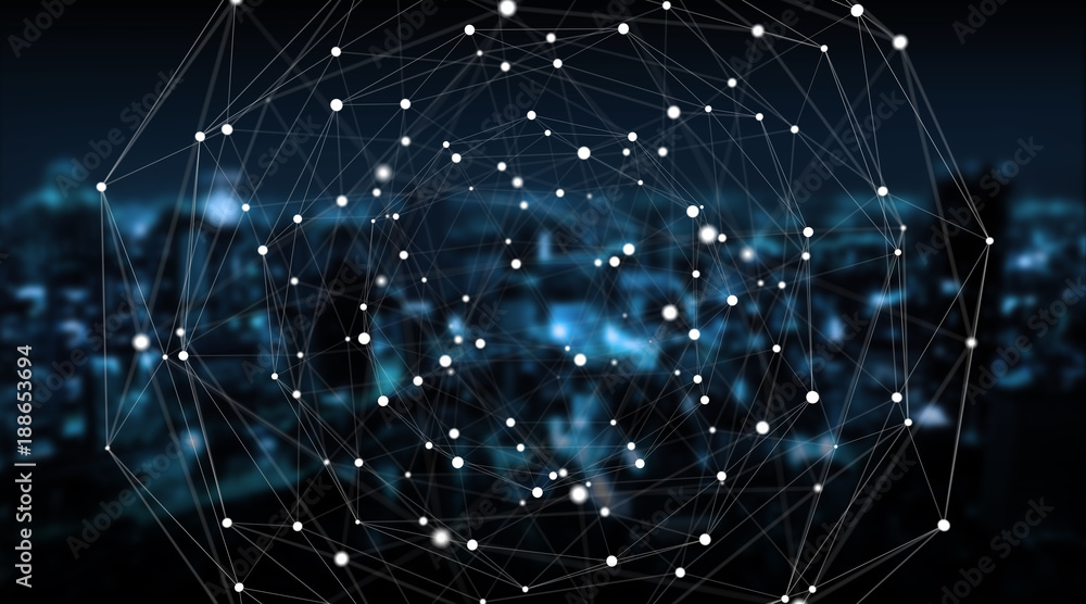 Fototapeta premium Connections system sphere and datas exchanges 3D rendering