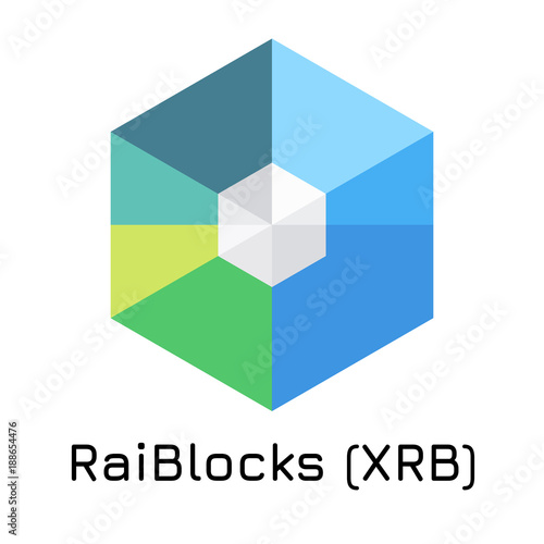 RaiBlocks (XRB). Vector illustration crypto coin 