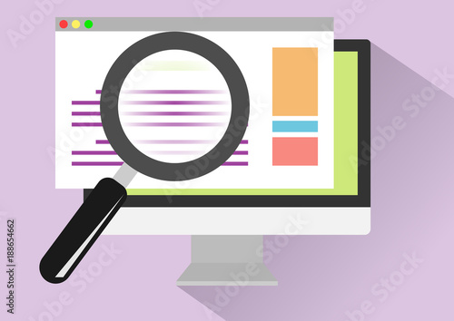 Website search illustration. seo web adwords