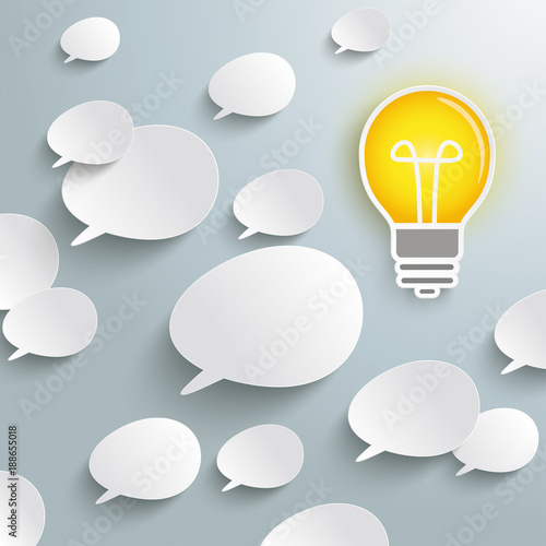 White Speech Bubbles Bulb