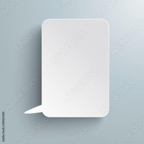 White Rectangle Oblong Speech Bubble