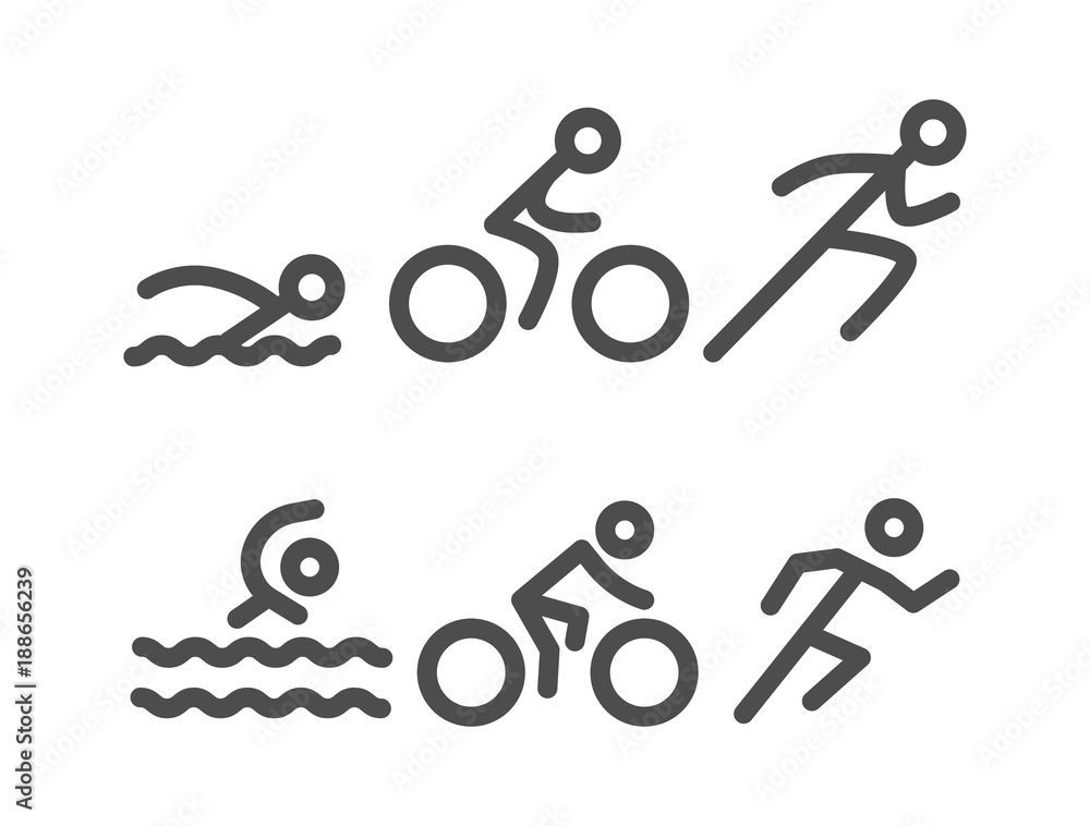 Vector line design concept for triathlon Vector line design concept for triathlon