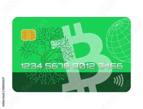 Abstract credit card, bitcoins