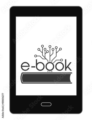 Icon eBook, printed circuit like tree