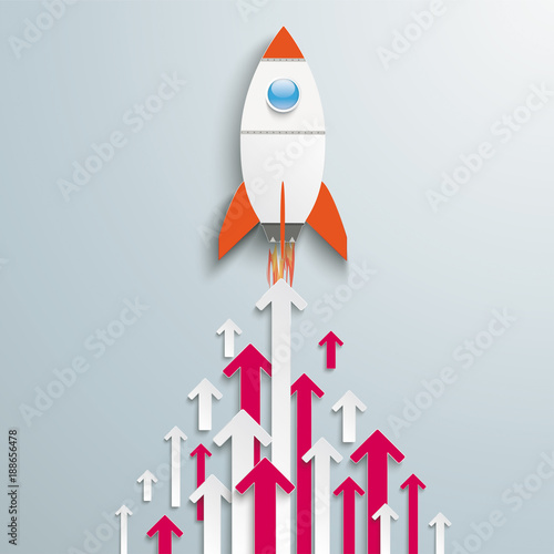 Arrows Up White Pink Centre Rocket