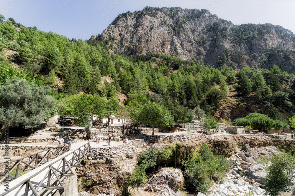 Settlement at Samaria gorge national park, Crete - Greece