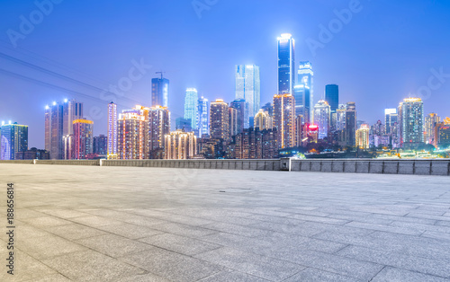 Road ground and Chongqing urban architectural landscape skyline © 昊 周