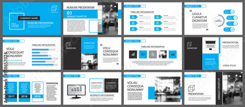Blue and white element for slide infographic on background. Presentation template. Use for business annual report, flyer, corporate marketing, leaflet, advertising, brochure, modern style.