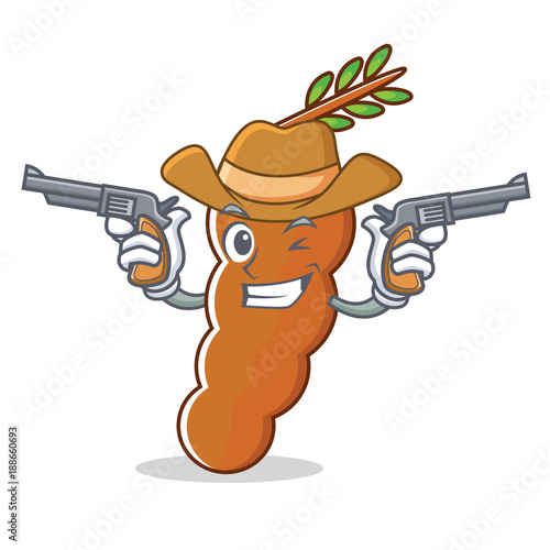 Cowboy tamarind character cartoon style