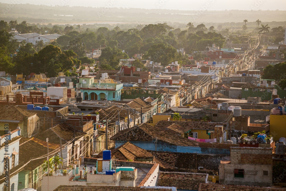 Fototapeta premium Trinidad, Cuba at sunset