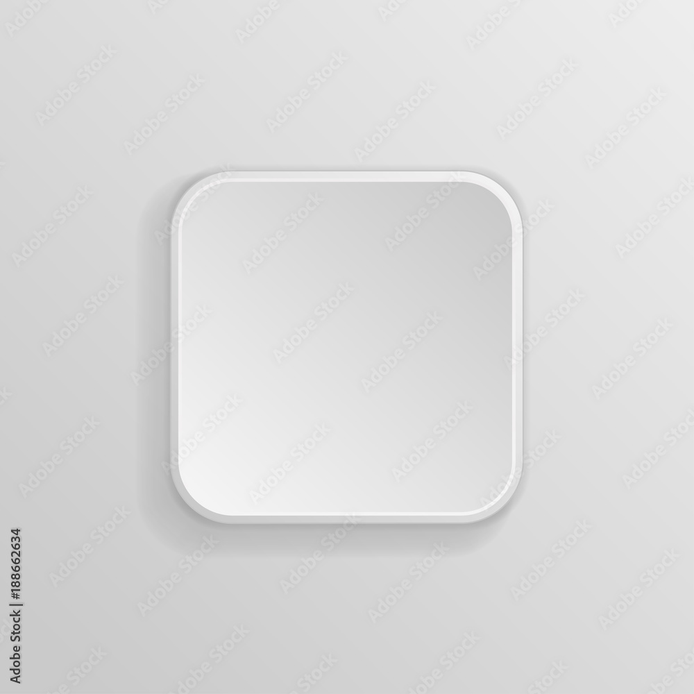 Square white 3d button Square white 3d button