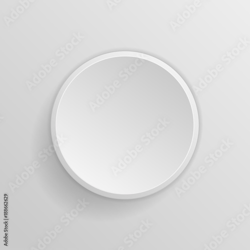 Round white 3d button