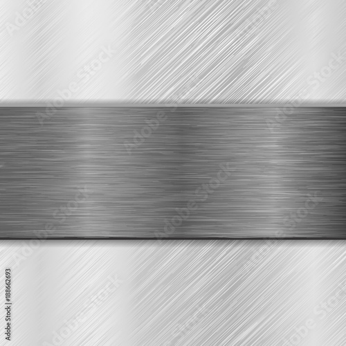 Metal background with iron brushed plate