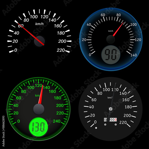 Speedometers. Sport black scales