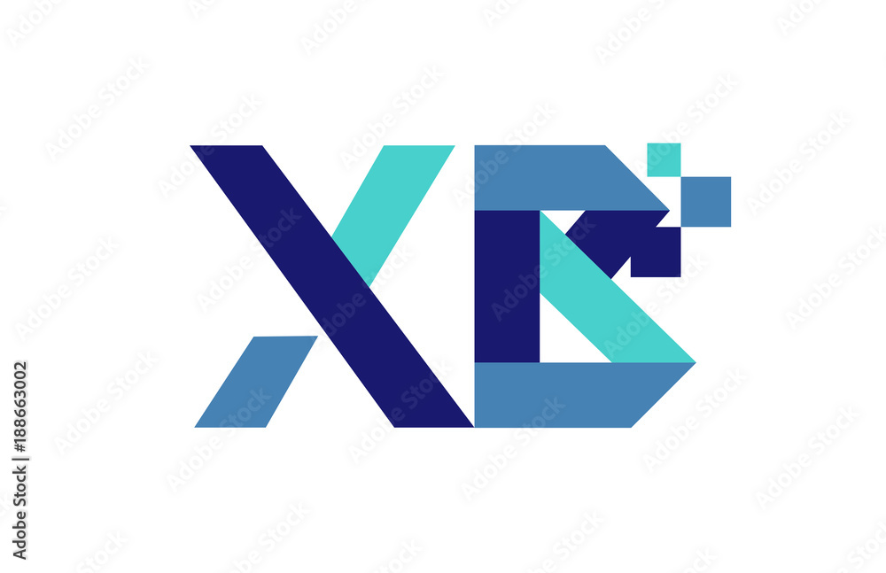 XB Digital Ribbon Letter Logo XB Digital Ribbon Letter Logo