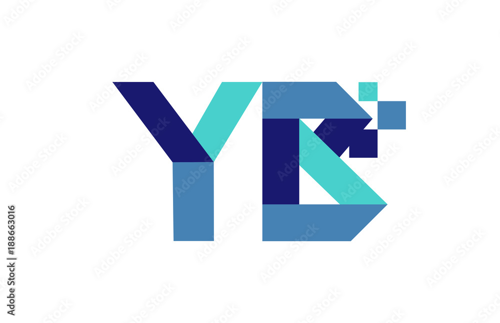 YB Digital Ribbon Letter Logo YB Digital Ribbon Letter Logo