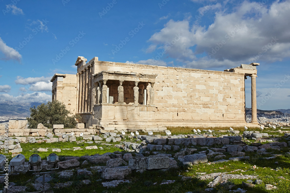 The Temple of Erectheion, Acropolis, Athens.