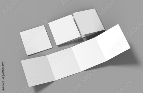 Fotografie Eight page Double gate fold brochure blank white template for mock up and presentation design