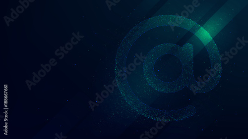 Internet email symbol vector illustration, future technology background